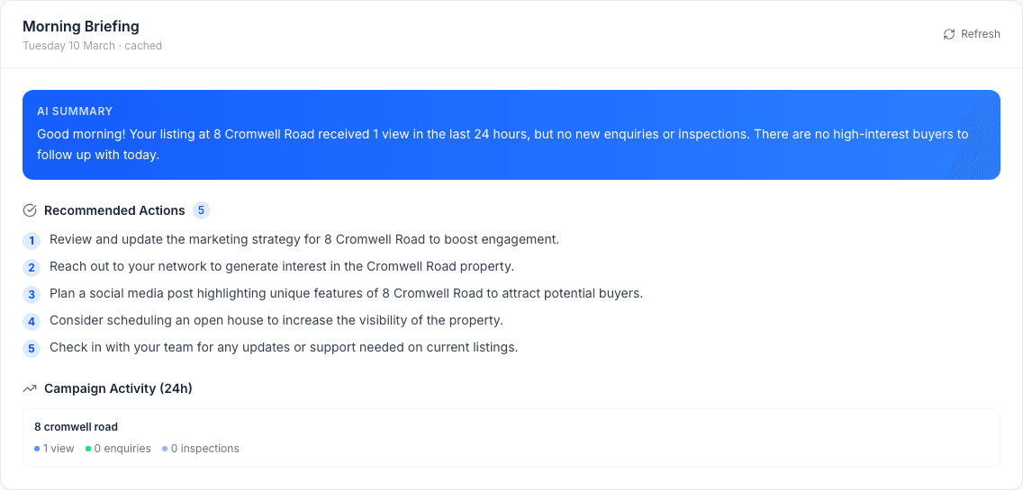 Daily Briefing — KeydIn screenshot